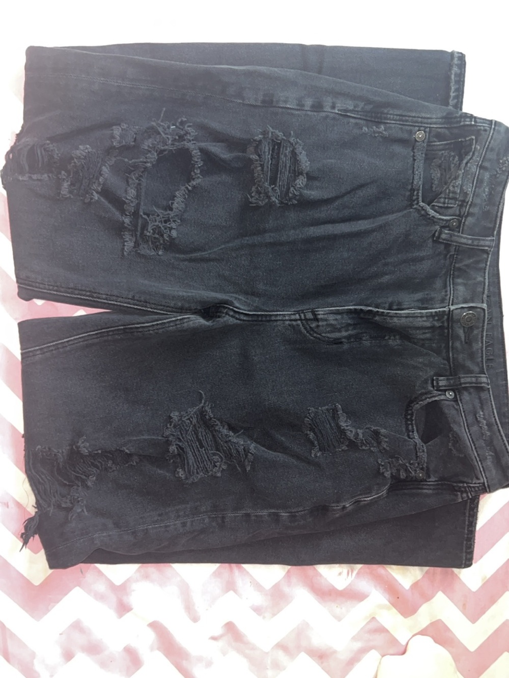 American Eagle Outfitters Black Ripped Boyfriend Jeans